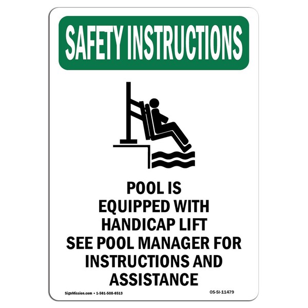 OSHA SAFETY INSTRUCTIONS, 10" Height, Aluminum, 10" x 7", Portrait, OS-SI-A-710-V-11479